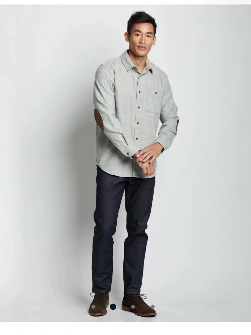J. Crew Dark Gray Wool-Cotton Knit Top with White Buttons M